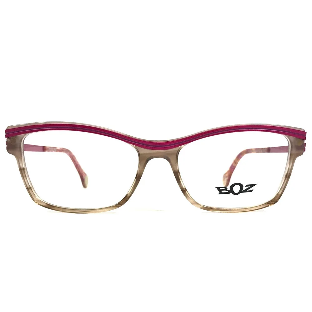 BOZ Eyeglasses Frames WOODY 8780 Brown Pink Purple Striped Tortoise 53-15.5-135